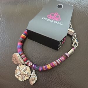 paparazzi Pink Purple Orange Wrapped Charm Bracelet